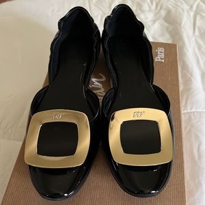 Roger Vivier D’Orsay Patent Leather Ballerina Ballet Flats